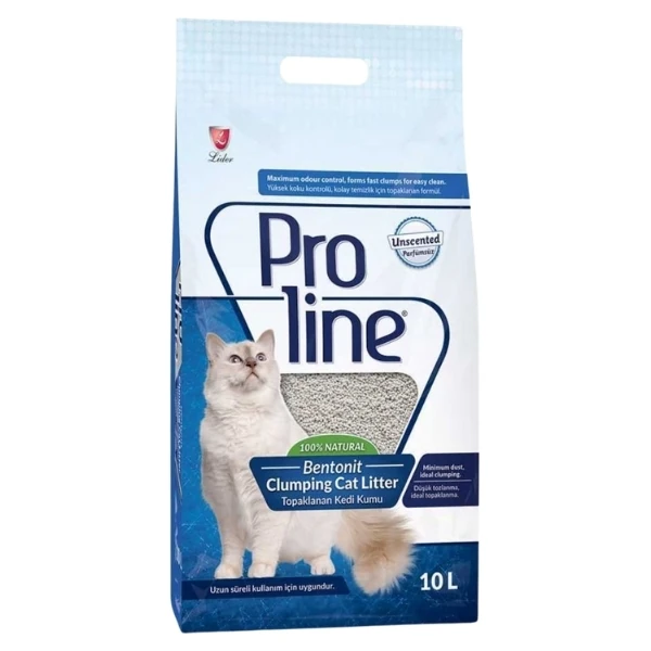 [TT-007] Proline Kokusuz İnce Taneli Topaklanan Bentonit Kedi Kumu (10 Lt, 1 Adet)