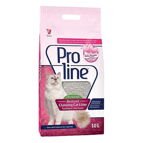 [TT-012] Proline Bebek Pudralı Topaklanan Bentonit Kedi Kumu Kalın (1 Adet)