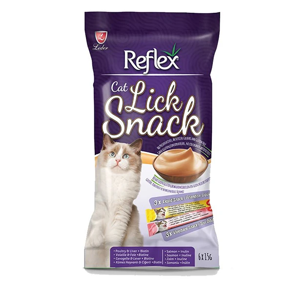 [RFT-002] Reflex Lick Snack Kümes Hayvanlı ve Somonlu Sıvı Kedi Ödül Maması (1 Adet)