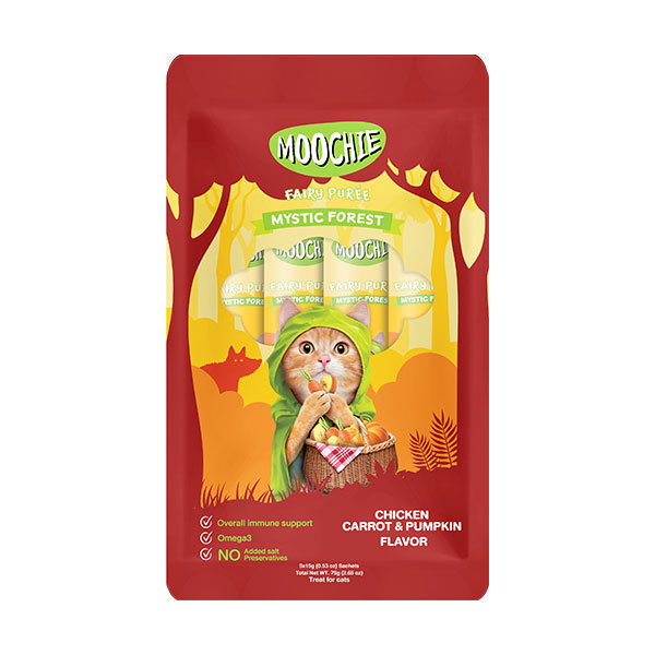 [446-C0178] Moochie Tavuk Havuç ve Balkabaklı Sıvı Kedi Ödülü 6x15 Gr (5 Adet)