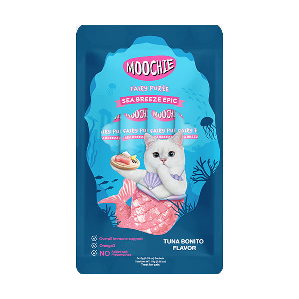 [446-C0171] Moochie Ton Balıklı ve Palamut Sıvı Kedi Ödülü 6x15 Gr (5 Adet)