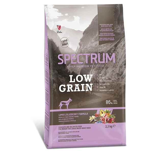 [SPL-005] Spectrum Düşük Tahıllı Kuzulu ve Yaban Mersinli Orta ve Büyük Irk Yetişkin Köpek Maması (2.5 Kg)