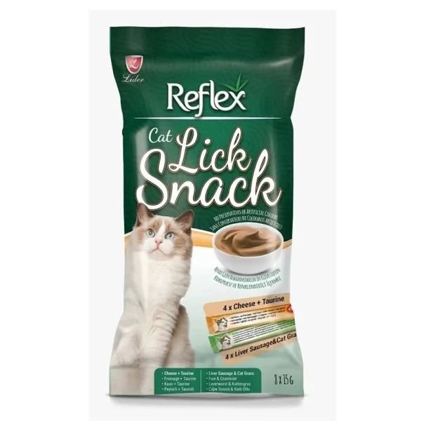 [RFT-037] Reflex Lick Snack Peynir Ciğerli Sıvı Kedi Ödül Maması (1 Adet)