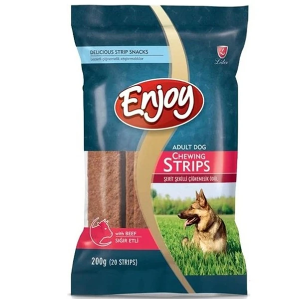 [ENT-005] Enjoy Strips Şerit Şekilli Biftekli Köpek Ödül Çubukları (1 Adet)