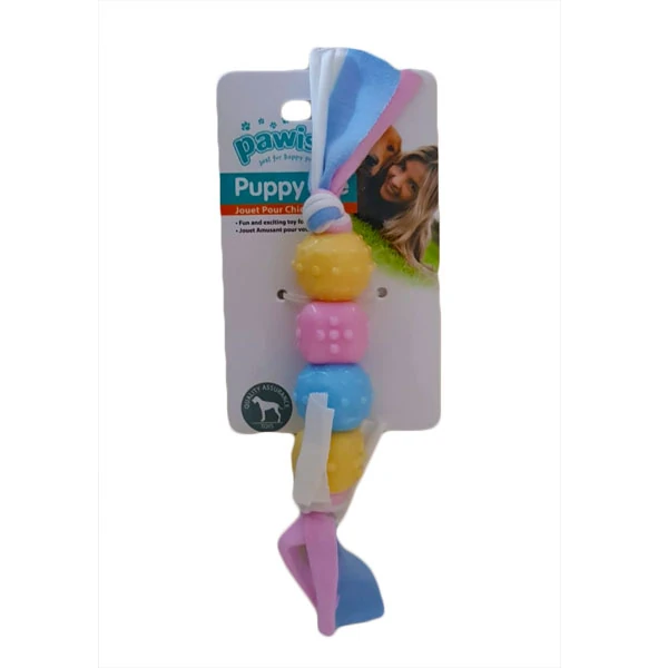 [679-14676] Pawise Puppy Life Diş Çıkarma Oyuncağı İpli Top Köpek Oyuncağı