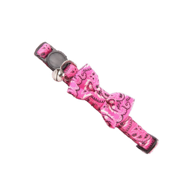 [679-28020] Pawise Papyonlu Kedi Boyun Tasması Kırmızı (Pembe)