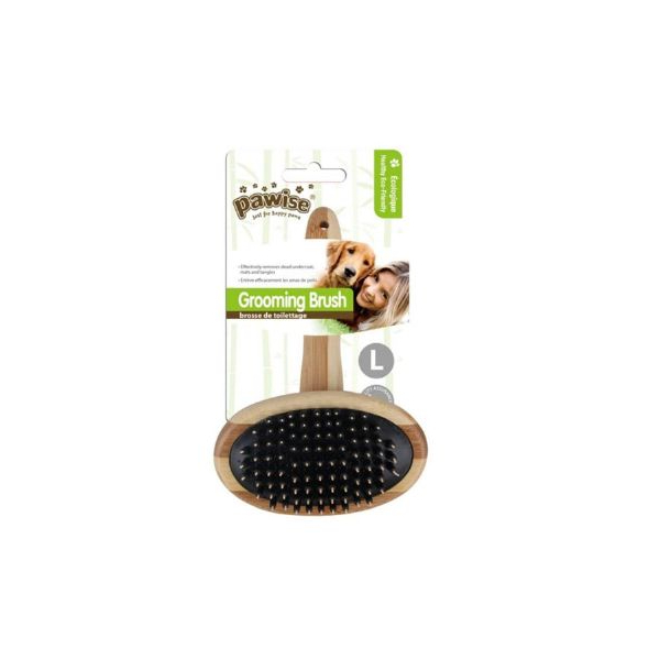 [679-11477] Pawise Ahşap Saplı Plastik Uçlu Oval Köpek Fırçası