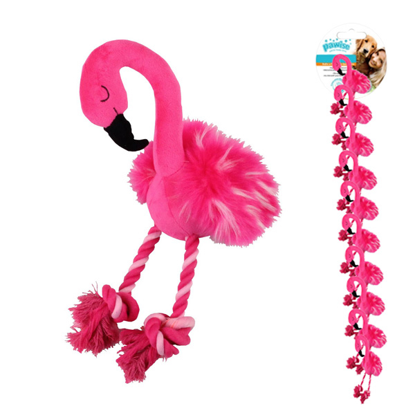 [679-15024MS] Pawise Peluş Flamingo Köpek Oyuncağı