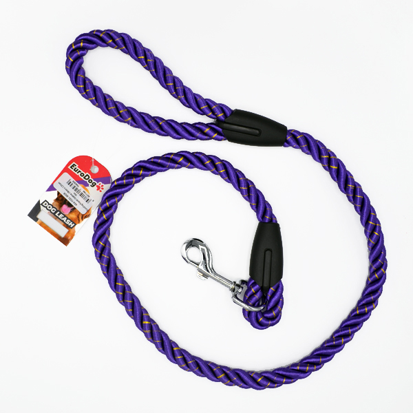 [454-Y031-MOR] Euro Dog Köpek Gezdirme Tasması Kırmızı (Mor, 18 Mm 120 Cm)