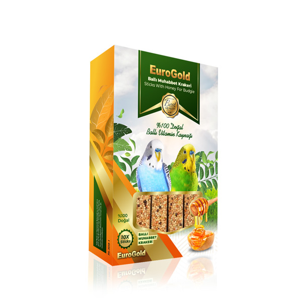 [451-3058] Euro Gold Muhabbet Kuşu Ballı Krakeri