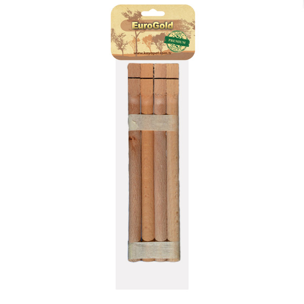[453-L17] Euro Gold Doğal Ahşap Tünek (30 Cm)