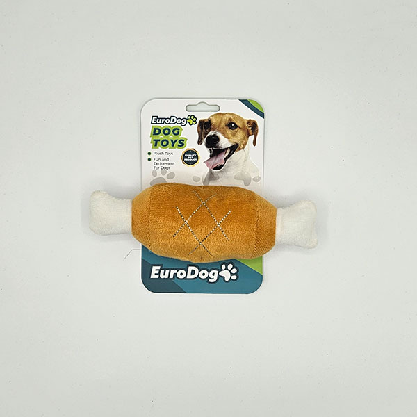 [454-TD9698] Euro Dog Etli Kemik Şekilli Peluş Köpek Oyuncağı