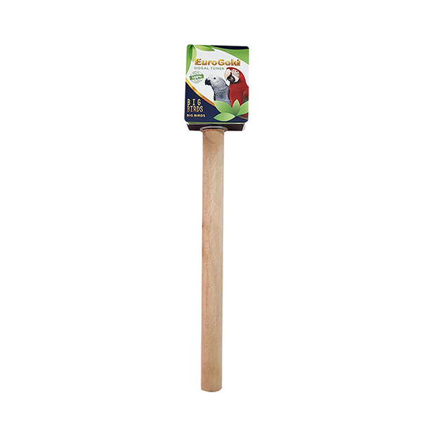 [453-L21] Euro Gold Ahşap Düz Papağan Tünek (30 Cm, İnce)