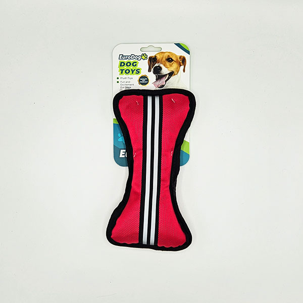 [454-TD9710] Euro Dog Şeritli Kumaş Kemik Köpek Oyuncağı