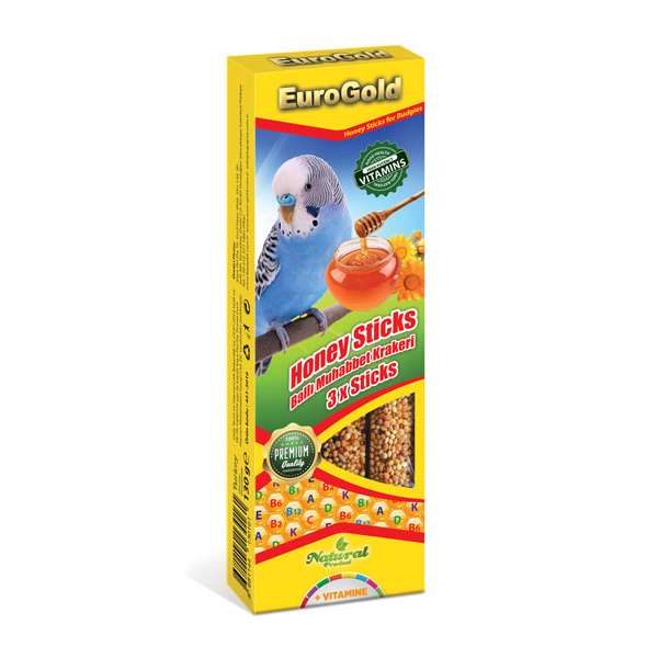 [451-3016] Euro Gold Muhabbet Kuşu Ballı Kraker 3 Adet