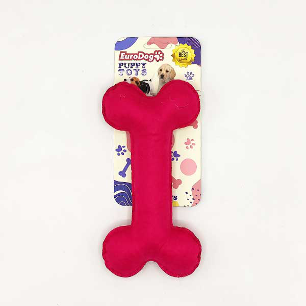 [454-NPD019] Euro Dog Puppy Toys Peluş Kemik Yavru Köpek Oyuncağı (Euro Cat, Pembe)