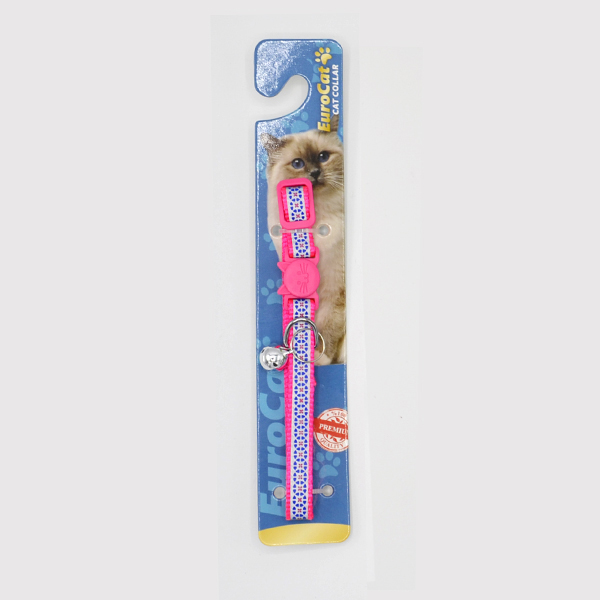 [678-M011-PEMBE] Euro Cat Kedi Boyun Tasması Reflektörlü Çiçek Desenli (Pembe)