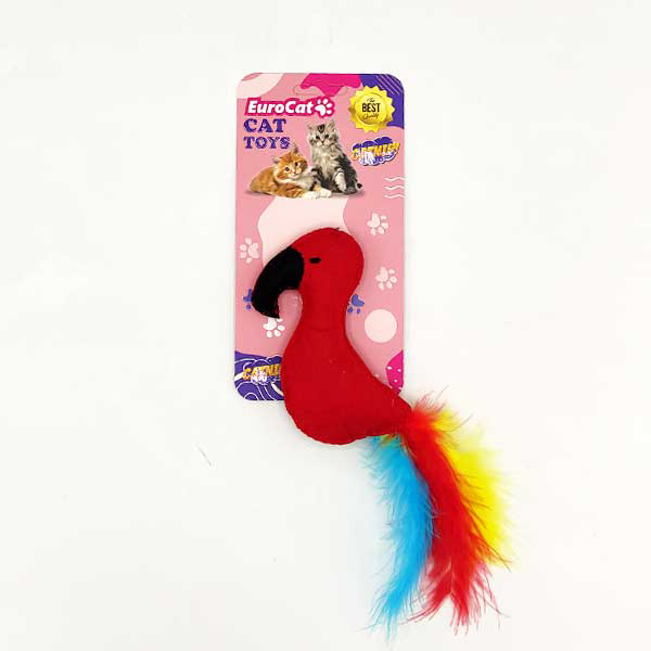 [454-NPC030] Euro Cat Toys Peluş Papağan Kedi Oyuncağı