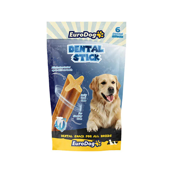 [458-5121-6] Euro Dog Dental Stick Kuzu Etli Çubuk Köpek Ödül Maması 6x100 Gr (1 Adet)