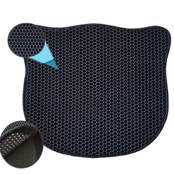 [677-K006-M-S] Eurocat Kum Toplayan Elekli Kedi Kumu Paspası (Siyah, 58x67 Cm)