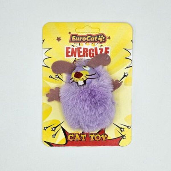 [454-T9170] Euro Cat Fare Tüylü Kedi Oyuncağı (Mor)