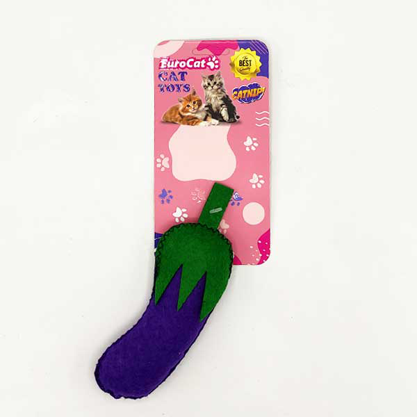 [454-NPC016] Euro Cat Toys Peluş Patlıcan Kedi Oyuncağı