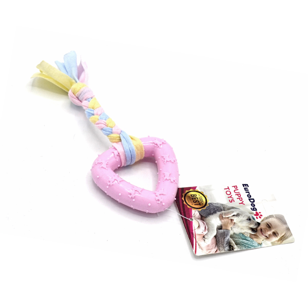 [454-EE054-03] Euro Dog Üçgen Diş Kaşıma Köpek Oyuncağı (Pembe)