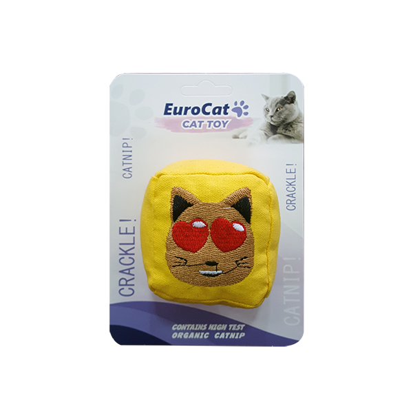 [454-T9131] Eurocat Catnipli Kedi Şekilli Küp Kedi Oyuncağı