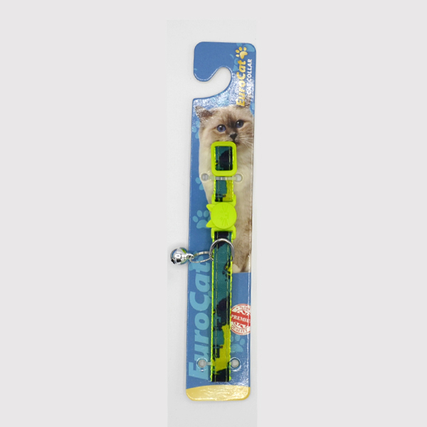 [678-M015-YESIL] Euro Cat Kedi Boyun Tasması Dalga Desenli 10 Mm 28 Cm