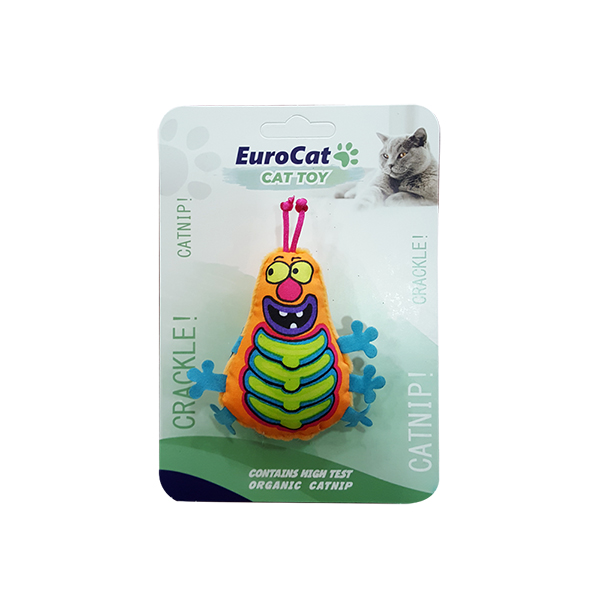 [454-T9146] Eurocat Turuncu Tırtıl Şeklinde Kedi Oyuncağı