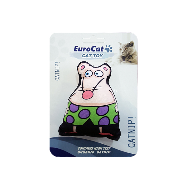 [454-T9145] Eurocat Süper Beyaz Fare Şeklinde Kedi Oyuncağı