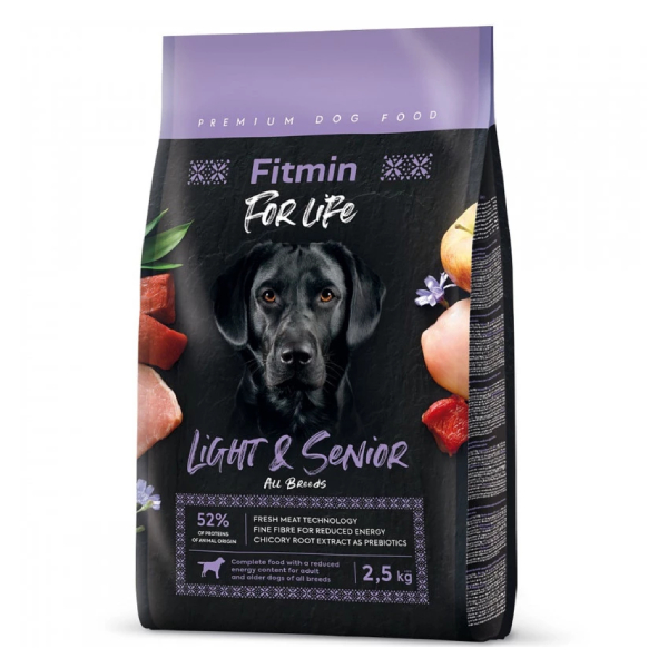 [09-T01340] Fitmin For Life Light Tüm Irklar için Kümes Hayvanlı Yaşlı Köpek Maması 2.5 Kg (Yetişkin (1 - 7 Yaş))