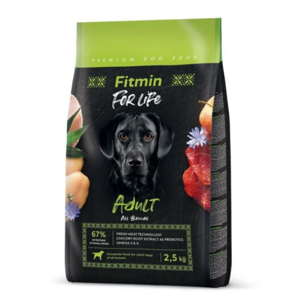 [09-T01343] Fitmin For Life Tüm Irklar için Kümes Hayvanlı Yetişkin Köpek Maması (2.5 Kg)
