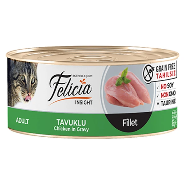 [FLCK-007] Felicia Tahılsız Tavuklu Fileto Yetişkin Konserve Kedi Maması (1 Adet)