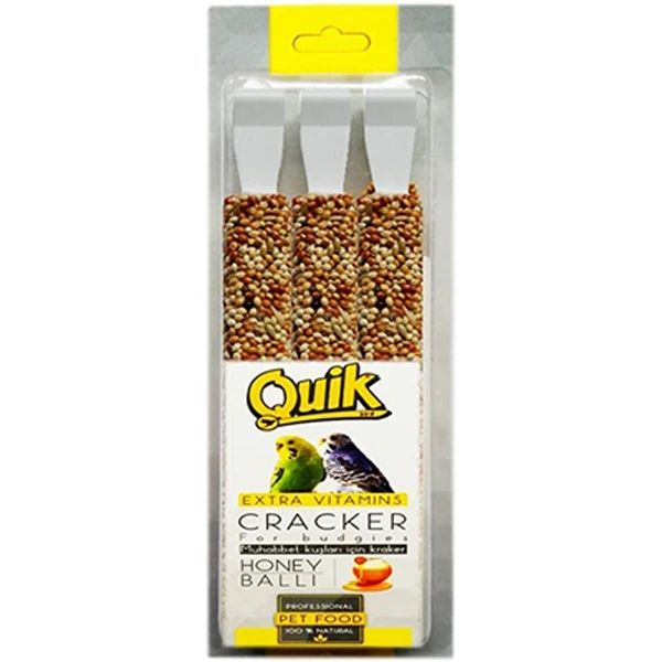 [QUIK-017] Quik Ballı Muhabbet Kuşu Krakeri (3 Adet)