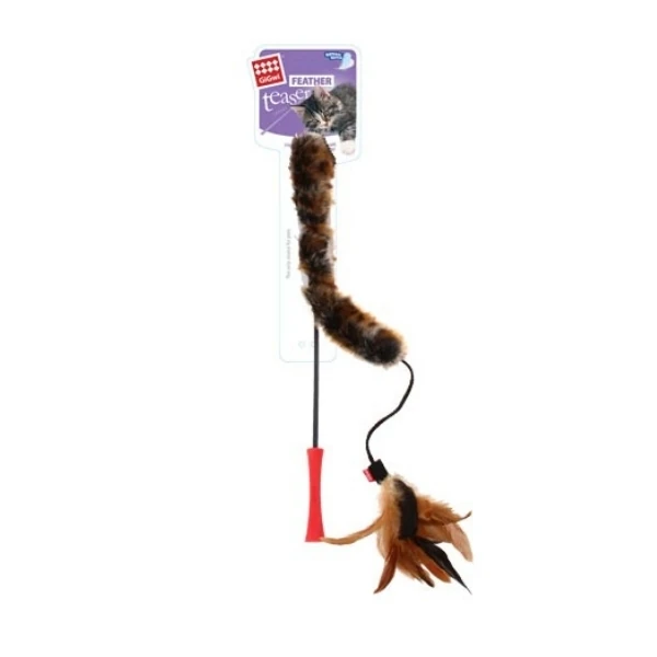 [PIGW-050] Gigwi Feather Teaser Kuyruklu Doğal Tüylü Kedi Oltası Oyuncağı