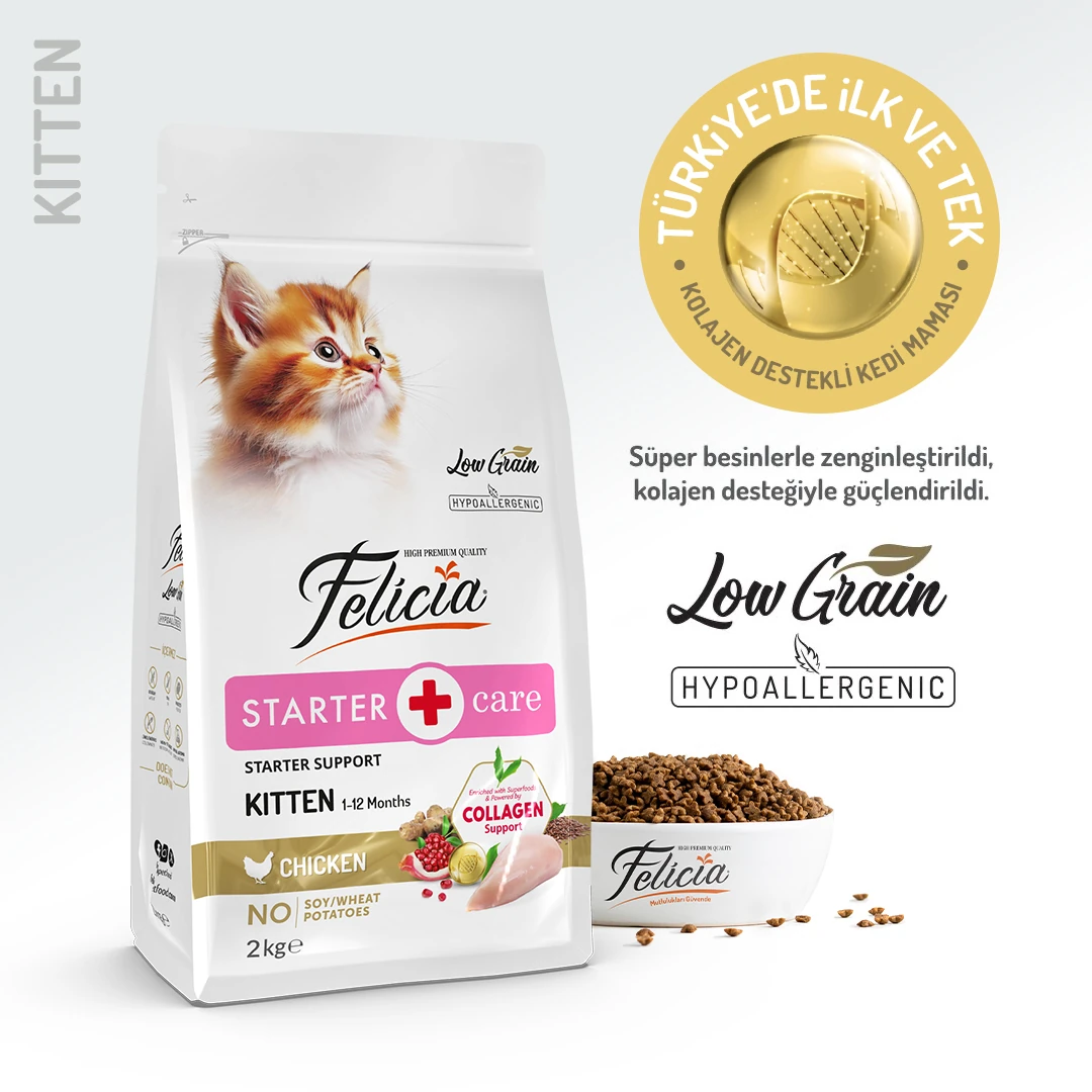 Felicia Düşük Tahıllı Tavuklu Anne ve Yavru Kedi Maması