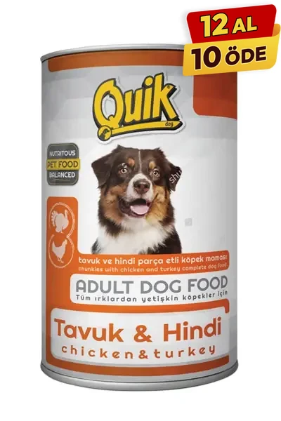 Quik Tavuk ve Hindili Yetişkin Konserve Köpek Maması