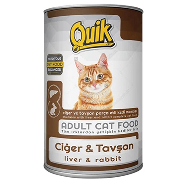 [PIMN-006] Quik Ciğer ve Tavşanlı Yetişkin Konserve Kedi Maması (1 Adet)