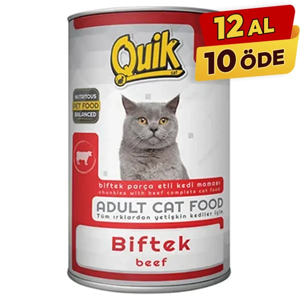 Quik Biftekli Yetişkin Konserve Kedi Maması