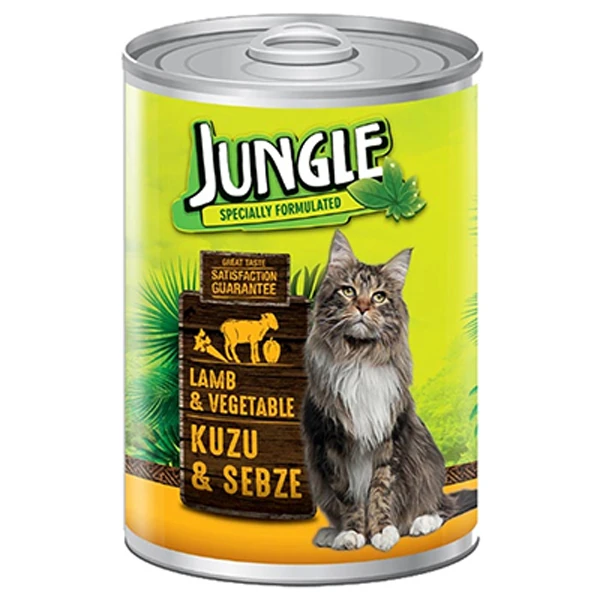 [JNGK-005] Jungle Kuzu Etli ve Sebzeli Yetişkin Konserve Kedi Maması (1 Adet)