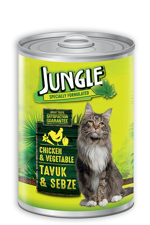 [JNGK-001] Jungle Tavuklu ve Sebzeli Konserve Kedi Maması (1 Adet)