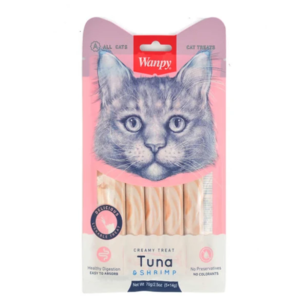 [PIWP-022] Wanpy Ton Balığı ve Karidesli Sıvı Kedi Ödül Maması (5x14 Gr, 1 Adet)
