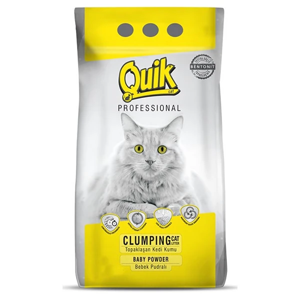 [BNT-001] Quik Bebek Pudralı Bentonit Topaklanan Kedi Kumu (1 Adet)