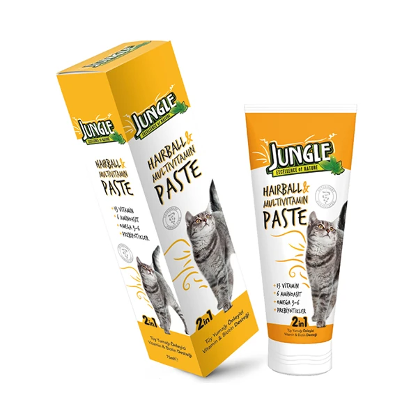[JNGE-001] Jungle Anti Hairball ve Multivitamin Deri ve Tüy Sağlığı Destekleyici Kedi Malt Macunu
