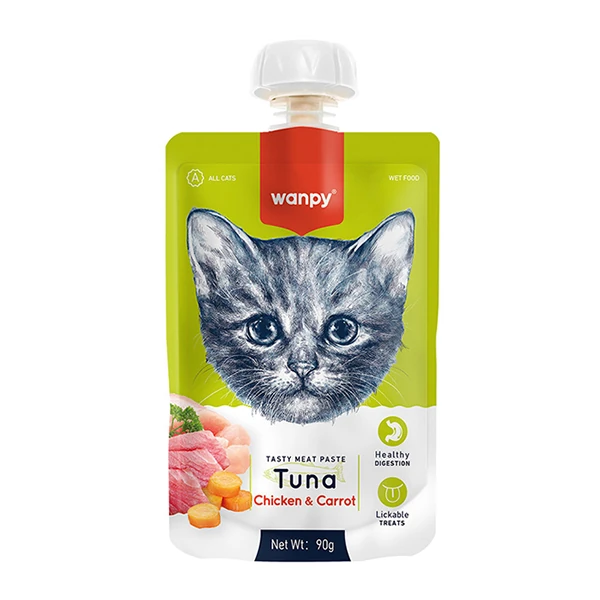 [PIWP-038] Wanpy Taze Ton Balıklı ve Tavuklu Et Ezmesi Doğal Kedi Ödülü (1 Adet)