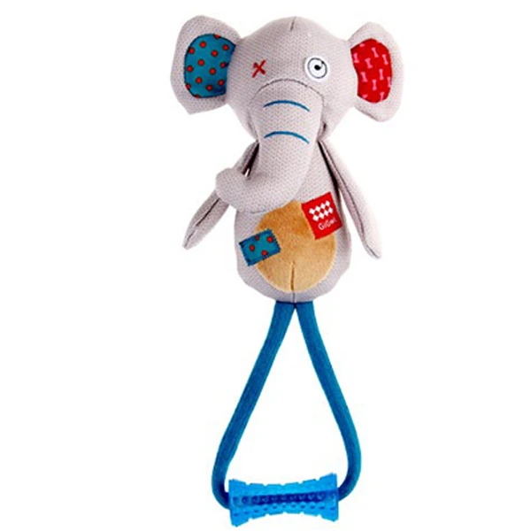 [PIGW-076] Gigwi Plush Friendz Öten Fil Diş Kaşıyıcılı Köpek Oyuncağı (Mavi)