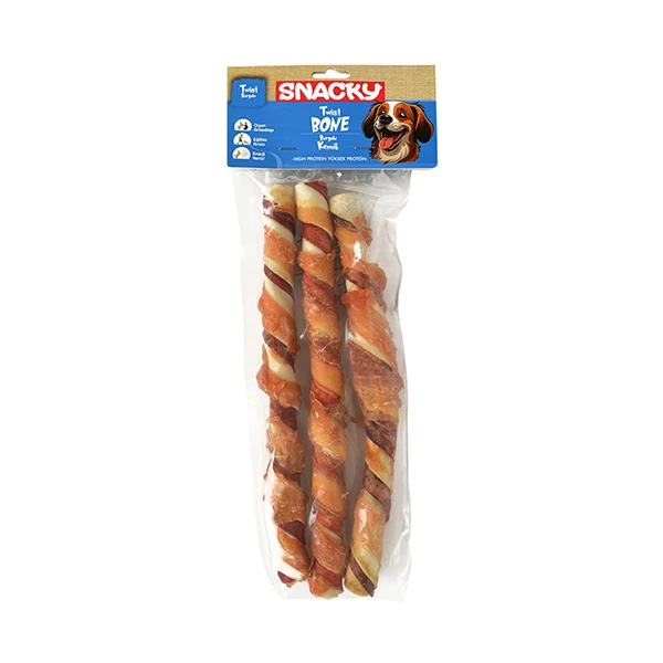 [PIDP-023] Snacky Çift Renkli Tavuklu Kemik Köpek Ödülü 3 Adet