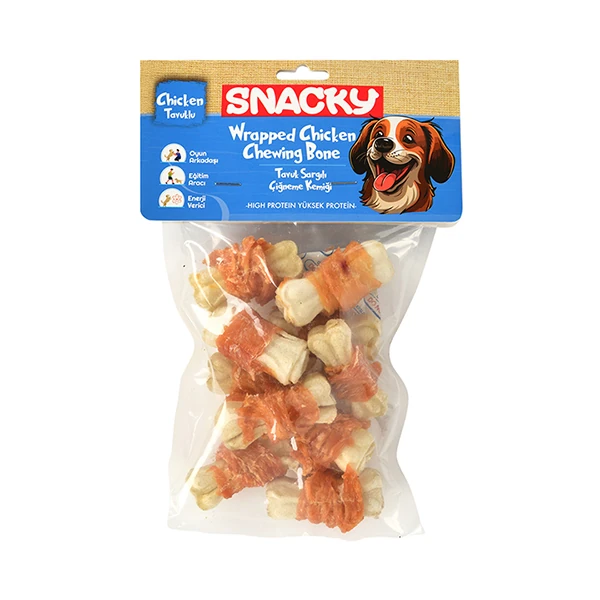 [PIDP-025] Snacky Beyaz Tavuk Sargılı Kemik Köpek Ödülü 10 Adet