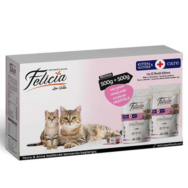 [FLC-033] Felicia Etli Anne ve Yavru Kedi Maması (500 Gr, Düşük Tahıllı)